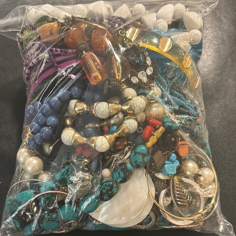 Jewellery bag , mixed vintage, boho , retro lot